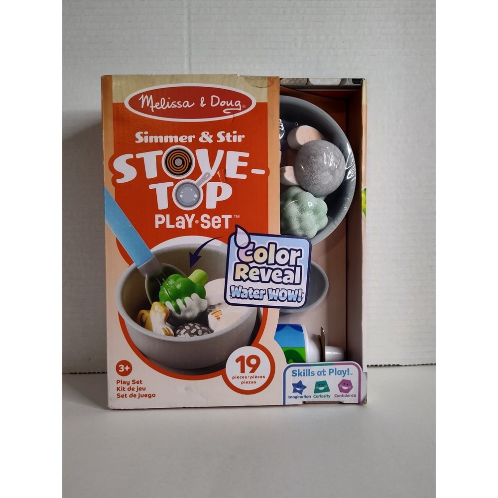 Melissa & Doug Simmer & Stir Stove Top Play Set BOX WEAR SEE PICS